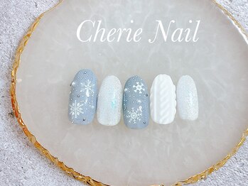 シェリーネイル(Cherie Nail)/キラキラ雪の結晶ニットネイル★