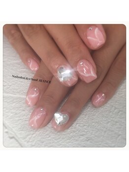 アヴァンセ(AVANCE)/ハートビジューネイル