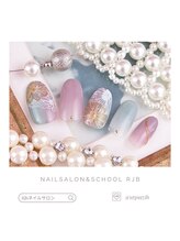 ネイルサロン アンド スクール アールジェイビー(Nailsalon&School Rjb)/レースのお花にミラーをオン♪