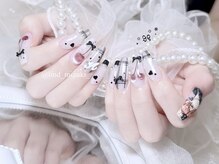 リンドネイル バイ モカ アンド ララ(Lind nail by moca and LaLa)/【mizuki】黒/チェックネイル