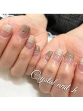 クリスタルネイル ゆめタウン博多店(CRYSTAL NAIL)/チェック柄フレンチネイル