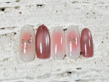 プロモート 岡山城下店(Promote)/リボン×チークネイル