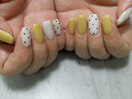 イエロー×ドットネイル