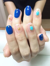 涼しげクリアネイル～