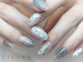 ヴィヴィアン ネイル(Vivian nail)/涼しげニュアンスネイル