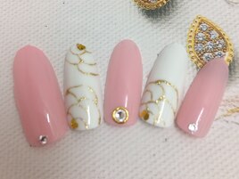 ラメ花アートネイル