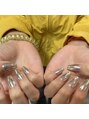 クレセント アイアンドネイル 表参道(Crescent Eye&Nail) ベースがクリアのミラーネイル★