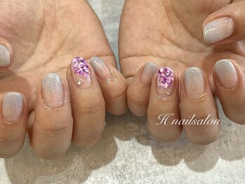 エイチネイルサロン(H nailsalon)/紫陽花