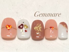 バレンタインハートネイル