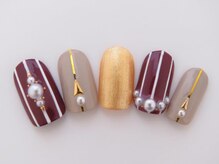 まつげアンドネイル ディアマンローズ(DIAMANT ROSE)/ストライプネイル 90分6930円