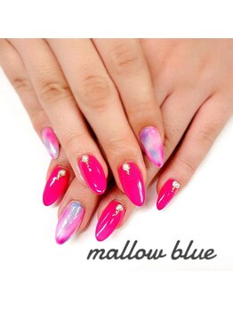 ネイルサロンアンドスクール マロウブルー(mallow blue)/アクリルスカルプ+ジェルアート