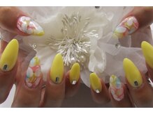 ネイルサロンミキ 横浜(MIKI)/手書きフラワーアート♪スカルプ