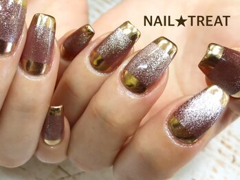 ネイルトリート 茨木駅前店(NAIL TREAT)/マグネット×ミラーネイル