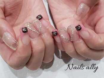 ネイルズアリー 立川店(Nails ally)/ワンホンネイル×くま×ハート