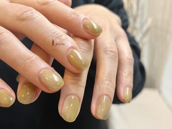アイネイルズ 渋谷店(I nails)/【Kana.y】くすみ緑もやもや