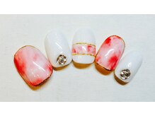 クリスタルネイル ゆめタウン久留米店/爽やかマーブルネイル