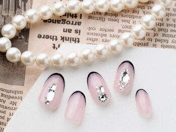 ソウ 難波店 nail salon Sou/韓国風☆細黒フレンチnail