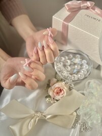 レースリボンネイル¥6500