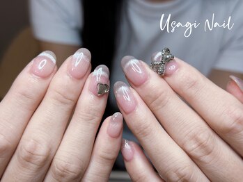 ウサギネイル 新大久保店(usagi nail)/マグネットフレンチ秋可愛い
