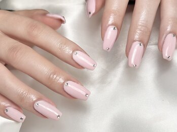 ヒールネイル(heal nail)/milkyピンク×stone～