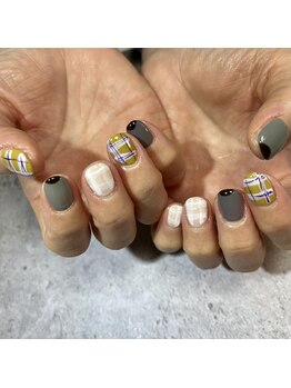 リファインネイル(refinenail)/ニュアンスインクチェックネイル