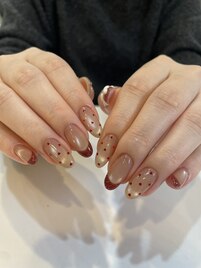 マグネット×フレンチネイル