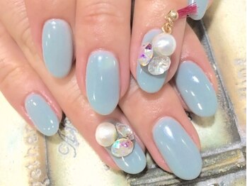 ネイルサロン ティディ(TIDY)/キレイめブルーグレー¥