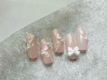 プティ アイビューティ 京橋店(peTiT eyebeauty)/ワンホンネイル　韓国風　リボン