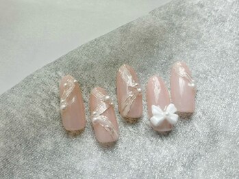 プティ アイビューティ 京橋店(peTiT eyebeauty)/ワンホンネイル 韓国風 リボン