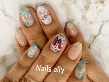 ネイルズアリー 立川店(Nails ally)/ネイルプリンター×タイダイ