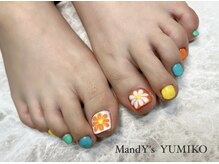 マンディーズ(MandY's)/フット/お花/ぷっくり/カラフル