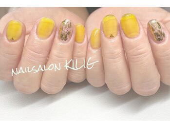 ネイルサロン キリグ(KILIG)/クリアイエロー＆ホイル