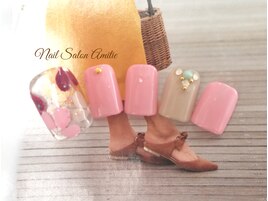 お花☆大人可愛いfootネイル