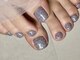 アットネイル(at.nail)の写真/『オーロラ8980円』夏にオススメフットネイルで足元輝く！定額は30種類以上でデザイン豊富なアートが人気