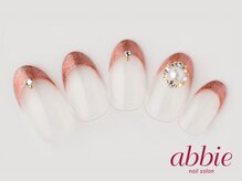 ネイルサロンアビー 北千住店(abbie)/ビジューフレンチ　￥10395
