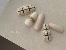 ブランロール 中目黒店(Blanl'or)/ベージュ×チェックネイル