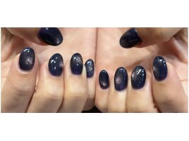 秋色　夜空ネイル