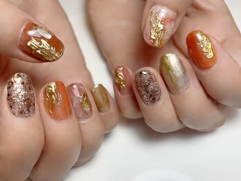 キラネイル アンド アイラッシュ by World Beauty(KIRA)/オレンジニュアンスネイル