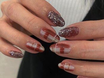 アイネイルズ 天神今泉店(I-nails)/【yuka.t】ボルドーチェック