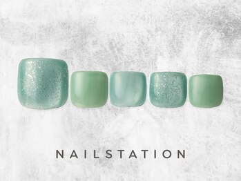 ネイルステーション ルミネ有楽町店(NAIL STATION)/グリーン清涼ネイル／パラジェル