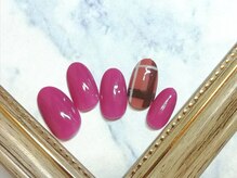 パラジェル登録サロン バランス シンプルネイル&アイラッシュ 新田東店(balance)/チェック柄ネイル