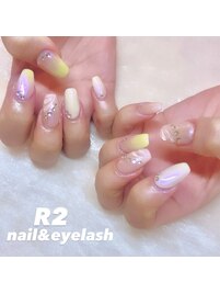 オーロラネイル　ぷっくりネイル