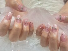 キレイエ ネイルズ(KIREIE NAILS)/リボン キラキラ ガーリー 