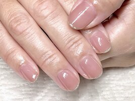 ワンカラー＋ラメライン