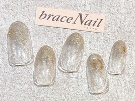 ラメグラデーション×ストーン