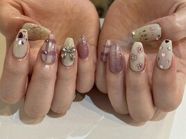 手描き×ワンホンネイル