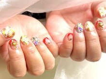 ネイルサロンブリス(nail salon Bliss)/☆埋め尽くし向日葵ネイル☆