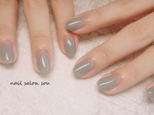 ネイルサロン ソウ 心斎橋店(Nail Salon Sou)/ツヤツヤくすみblue♪