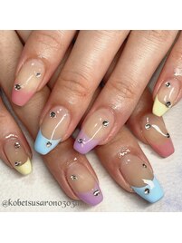フルカラーフレンチネイル☆