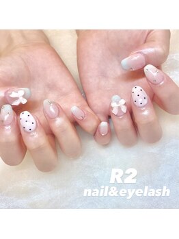 アイラッシュサロンアールツー(eyelash salon R2)/ドットネイル　リボンネイル　